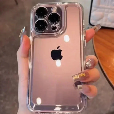 Luxury Silicone Transparent Shockproof Armo Case For iPhone 16 15 14 13 12 11 Pro Max 8 Plus XR XS Phone Clear Protection Cover