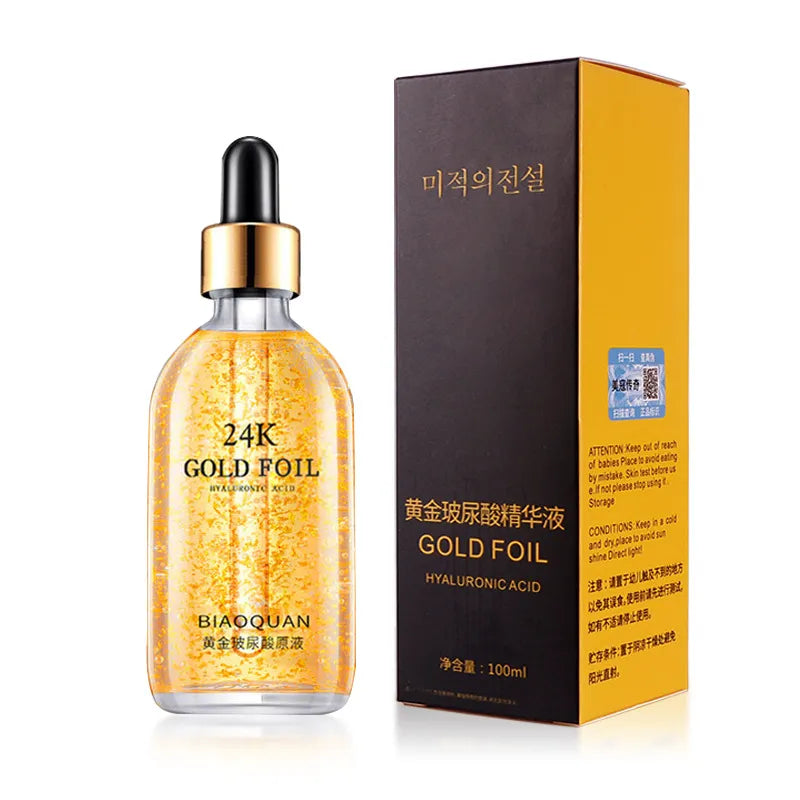 100ml 24k guld Hyaluronsyra Nikotinamid Ansiktsserum Anti Aging Facial Lifting Collagen Essence Skin Care Whitening Serum