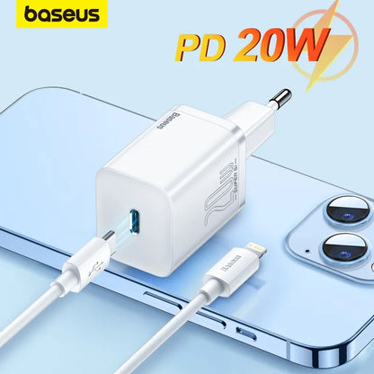 Baseus PD 20W Snabbladdning USB C Laddare För iPhone 15 14 13 12 Pro Max Typ C Snabbladdning Typ-C USBC Väggtelefon Snabbladdare