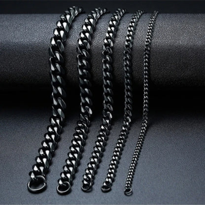 3-11mm Thick Waterproof Chain Bracelet for Men Stainless Steel Cuban Chain Wristband Classic Punk Heavy Men's Jewelry