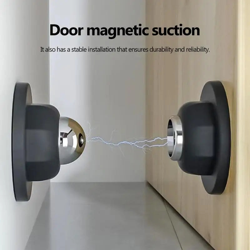 Stainless Steel Door Stop Magnetic Door Stopper Holder Anti Collision Windproof Doorstop Free-punch Door Suction