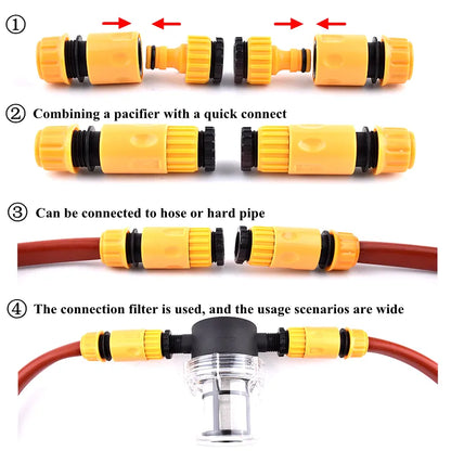 Filtre d'arrosage de jardin 1/2 3/4 pouces, tuyau d'irrigation agricole, filtre de tuyau d'eau, connecteur rapide, filtre de pompe à eau de lavage de voiture