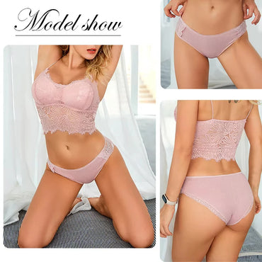 FINETOO 3Pcs/set Women Cotton Panties M-2XL Low-Rise Underwear Trendy Patchwork Lace Briefs Female Soft Underpants Lingerie