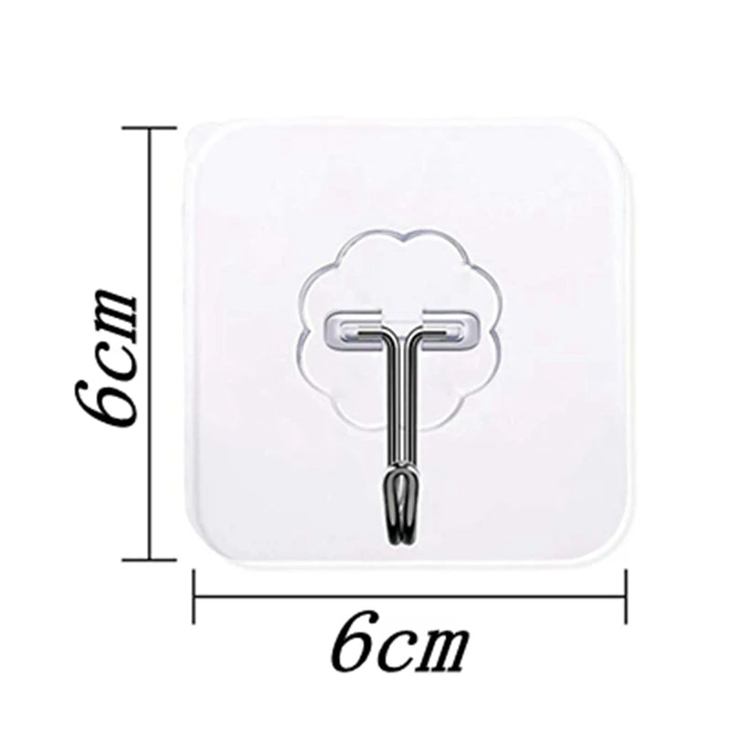 5/10/20 Pcs Door Hook Adhesive Wall Hooks Transparent Anti-skid Traceless Heavy Duty Stick on Hook Bathroom Kitchen Wall Sticker