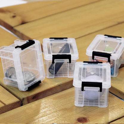 1PC Mini Storage Box Transparent Plastic Storage Box Sundries Storage Box Trivia Parts Tool Storage Box Household Goods