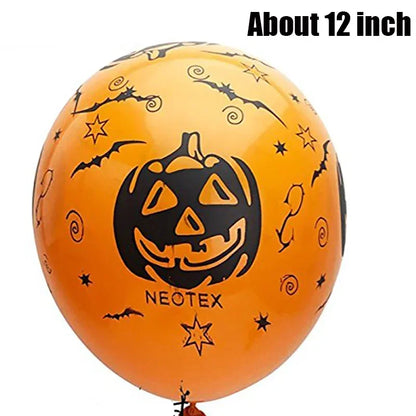 30/10Pcs Scary Halloween Balloons Kids Toys Pumpkin Skeleton Ghost Bar Party Decor Balloon Halloween Black Orange Latex Balloon