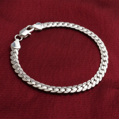 925 Sterling Silver Bracelet 6mm 18/20cm  Jewelry