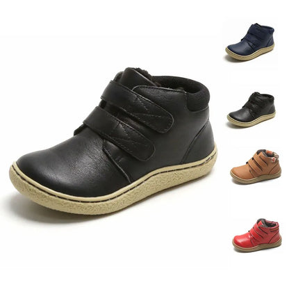 Children's boots, children's shoes, leather children's boots, thickening and warmth preservation in winter