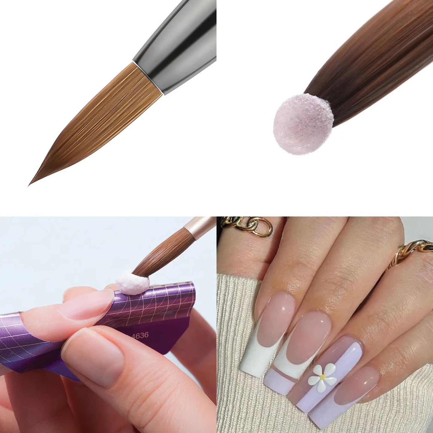 Aokitec Kolinsky Akryl Nagelborste 1st Svart UV Gel Polish Nail Art Extension Builder Pen Ritningsborstar Modell 08-22/06-14