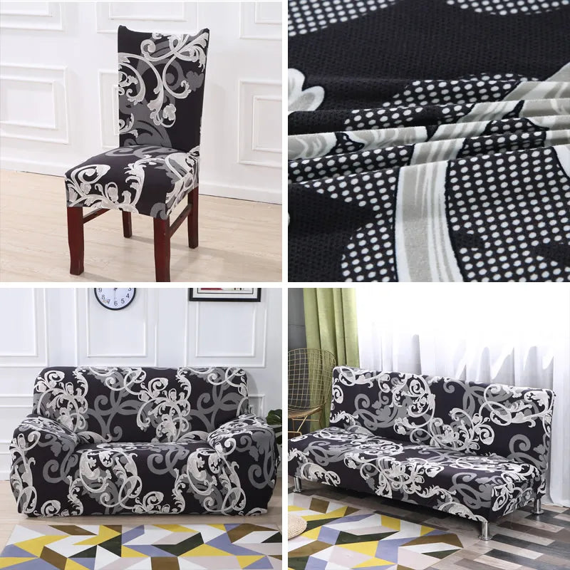 Printed Stretch Chair Cover Big Elastic Seat Chair Covers Office Chair Slipcovers Restaurant Banquet Hotel Home Decoration