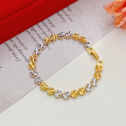 Women's Hand Bracelets Flower Heart Wide Chain Cuff Bangle Bracelet Pulsera Femme Wristband Pulsera Femme Wedding Jewelry Gifts