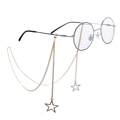 New Fashion Women Eyeglass Chain Hollow Star Pearl Beaded Sunglasses Reading Glasses Lanyard Eyewear Holder Neck Strap Rope