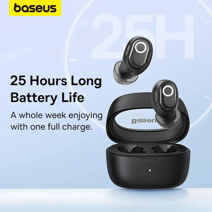 Baseus WM02 trådlösa hörlurar TWS Bluetooth 5.3 hörlurar, mini och kompakt Bekvämt att bära, 25 timmar lång batteritid