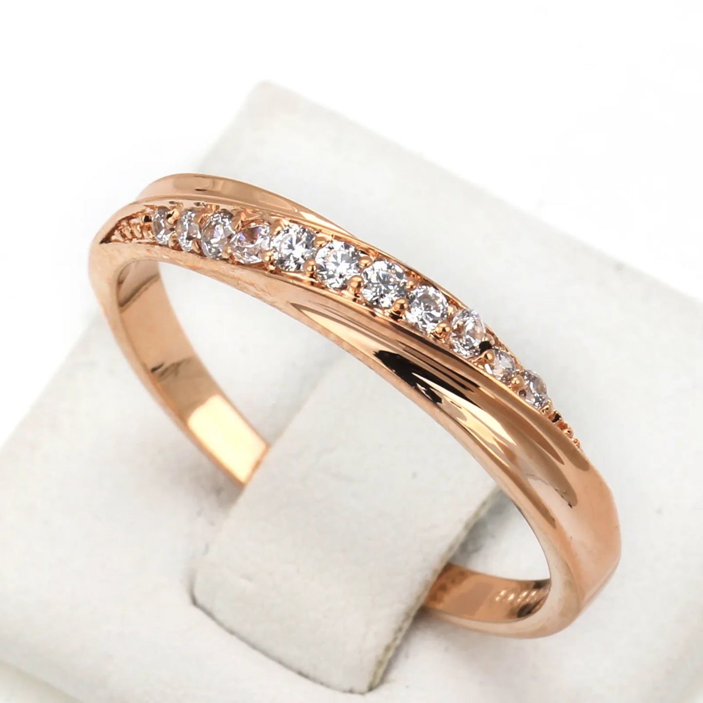 Wedding  Ring For Women Lovers Simple Cubic Zirconia Rose Gold Color Fashion Jewelry