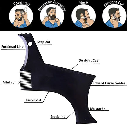 Peigne à barbe pour hommes, soins de coiffure, apparence transparente, moulage de moustache, modèle de mise en forme, peignes à règle