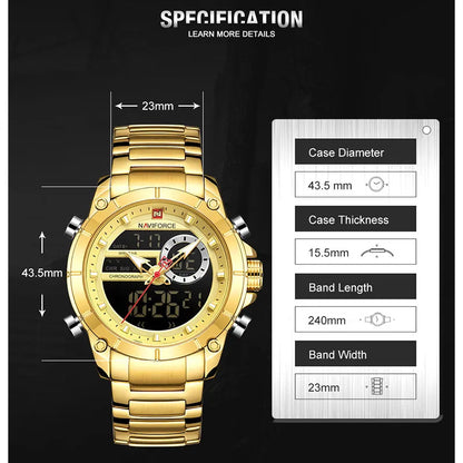 Luxury Original Sports Wrist Watch For Men Quartz Steel Waterproof Digital Fashion Watches Male Relogio Masculino