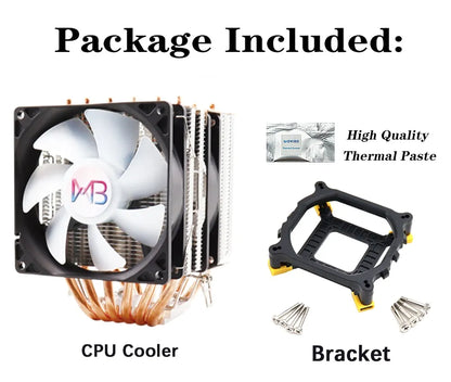 6 Heatpipes RGB CPU Cooler Radiator Silent PWM 4PIN 150W For Intel LGA 1150 1151 1155 1200 1700 2011 X79 X99 AM3 AM4 Ventilador