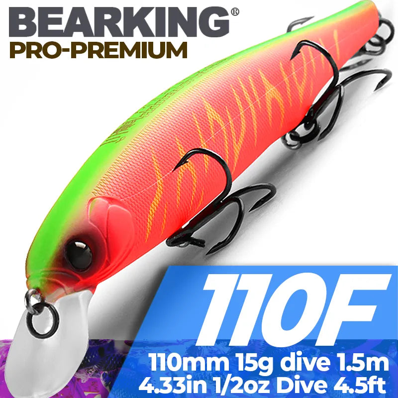 BEARKING – leurre artificiel Riprizer 110, appât artificiel idéal pour la pêche à la carpe, plongée à 1.5m, 11cm, 15g, meilleur prix