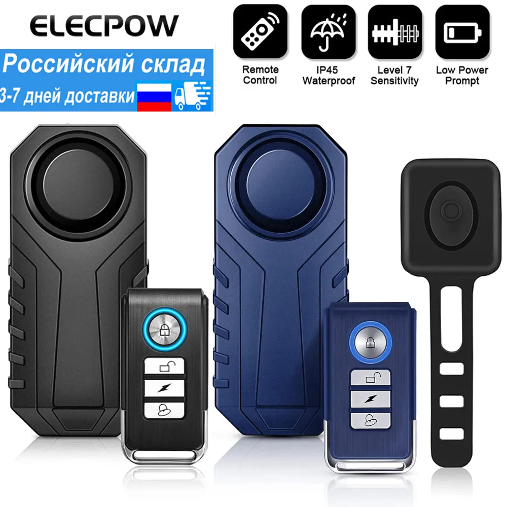 Elecpow Wireless Bicycle Alarm  Remote Control Waterproof Electric Motorcycle Scooter Bike Security Protection Anti theft Alarms