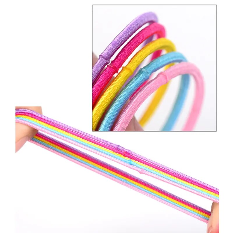 100pcs/lot 3CM Hair Accessories Girls Rubber bands Scrunchy Elastic Hair Bands kids baby Headband decorations ties Gum for hair