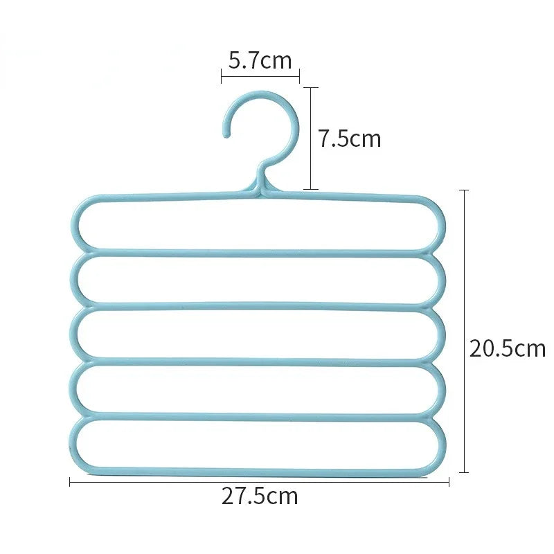 Clothes Hangers Trousers Hangers Holders Closet Storage Organizers 5 Layers Pants Towel Scarfs Racks Storage Organization