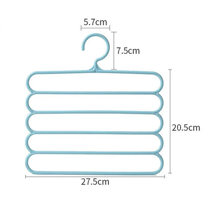 Clothes Hangers Trousers Hangers Holders Closet Storage Organizers 5 Layers Pants Towel Scarfs Racks Storage Organization