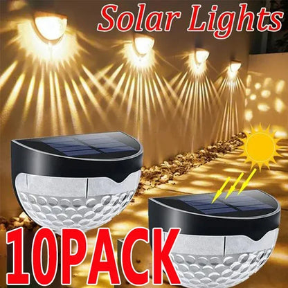 1-10Pack LED lumière solaire lampes murales extérieures énergie lampes de jardin étanche lampe de clôture solaire décoration de noël guirlandes lumineuses