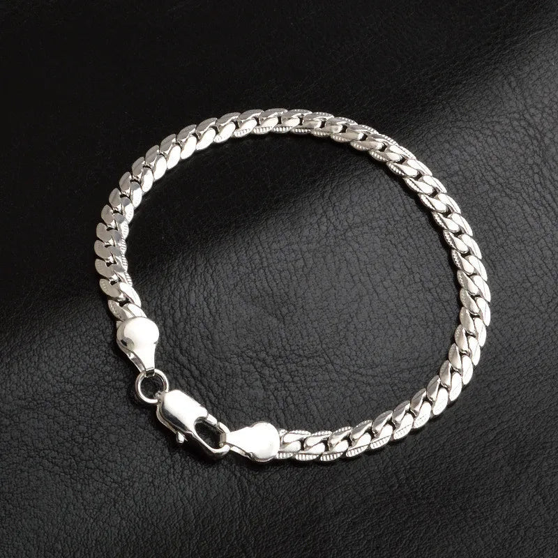 925 Sterling Silver Bracelet 6mm 18/20cm  Jewelry