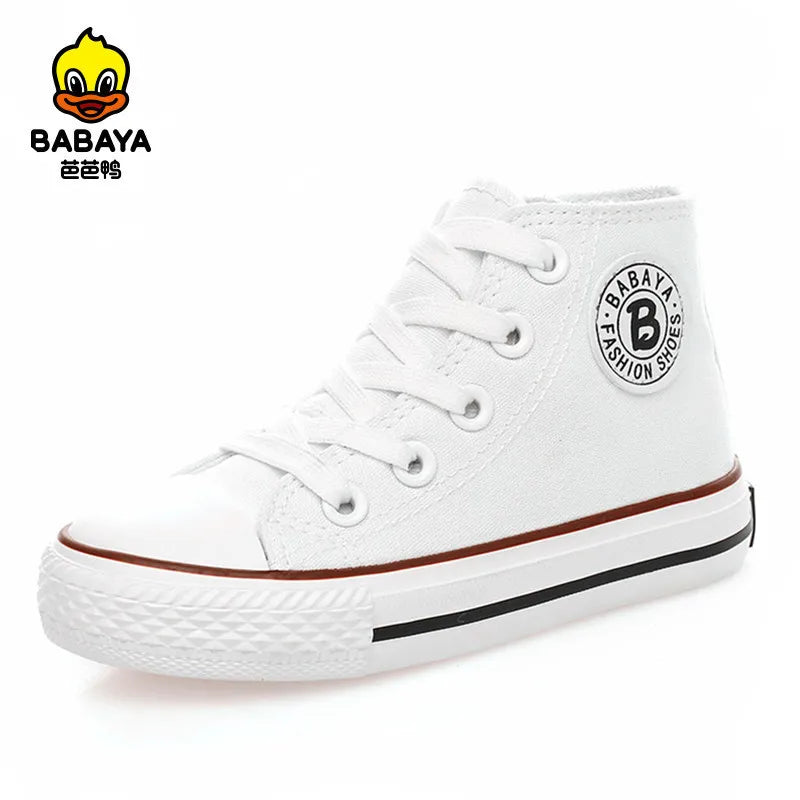 Kids shoes for girl children canvas shoes boys sneakers girls shoes White High Solid fashion Children shoes