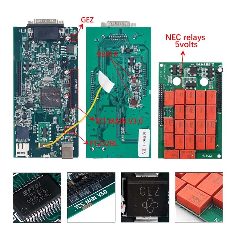 2021.11 Multidiag Pro Bluetooth OBD2 Scanner TCS PRO VCI V3.0 V9.0 Double PCB NEC Relay Real 9241A Car Truck Diagnostic Tool