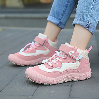 Children Hiking Shoes High Girls Fall Winter Sports Shoes Children's Shoes Boy Outdoor Waterproof Non-slip Students Sneakers