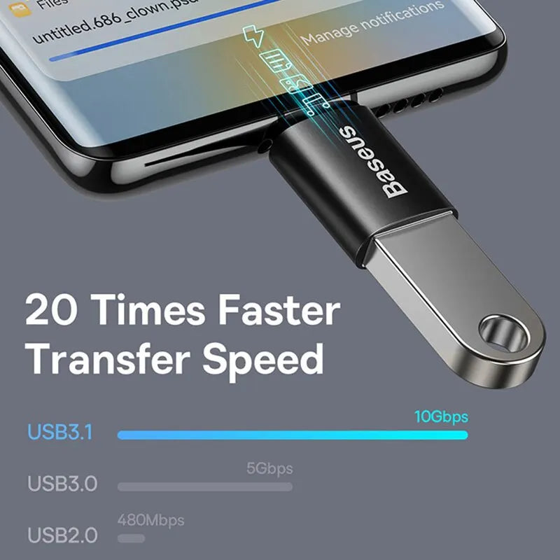 Baseus USB OTG Data Transfer Adapter Type C Female to USB Male Converter Fast Charging Adapter For Laptop Macbook Samsung