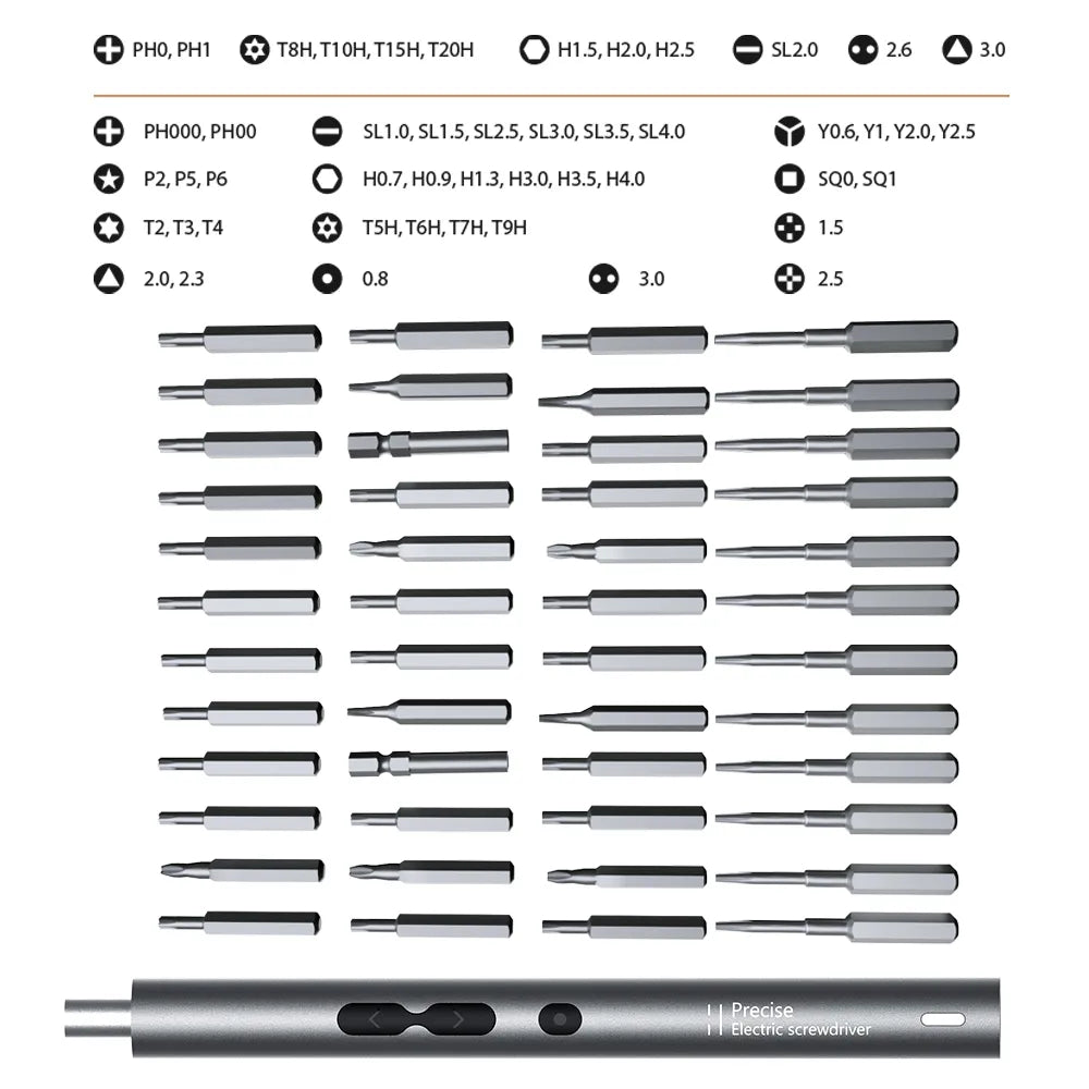 Tournevis électrique 62 en 1, jeux de précision, outil électrique, Mini petits embouts magnétiques rechargeables pour la réparation de téléphones portables Xiaomi