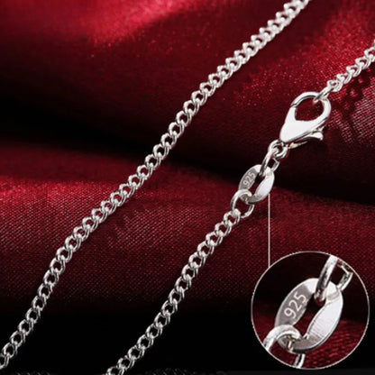 40-75cm  925 Sterling Silver Necklace 2MM String chain  Jewelrys