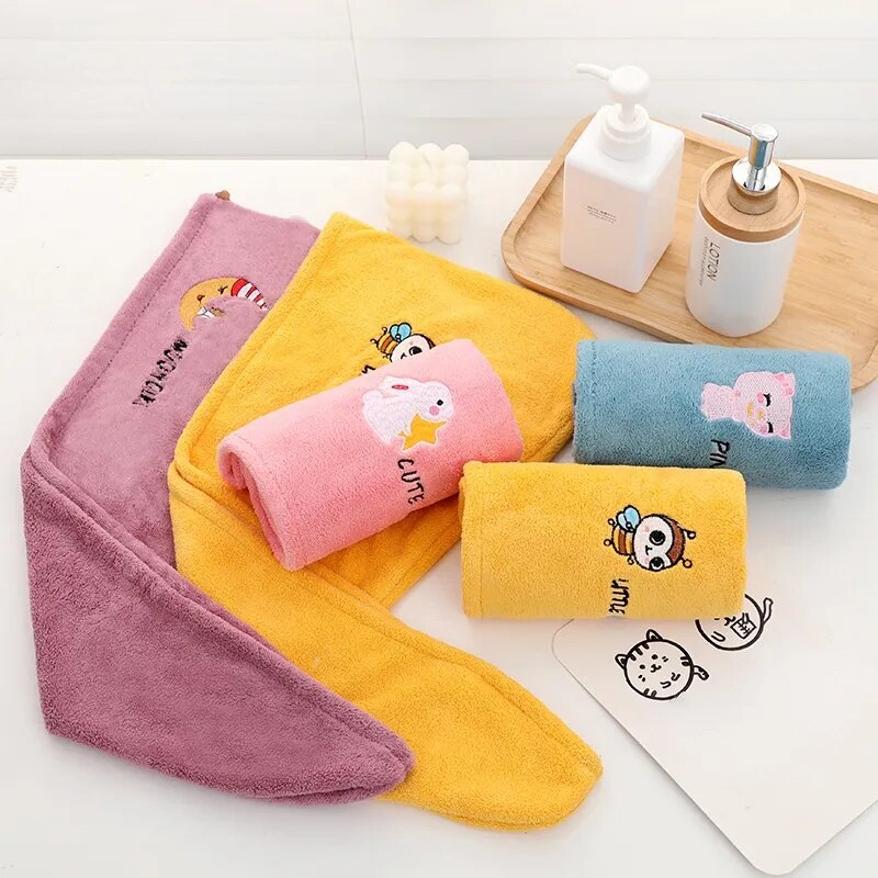 Women Microfiber Towel Hair Towel Bath Towels for Adults Home Terry Towels Bathroom Serviette De Douche Turban for Drying Hair