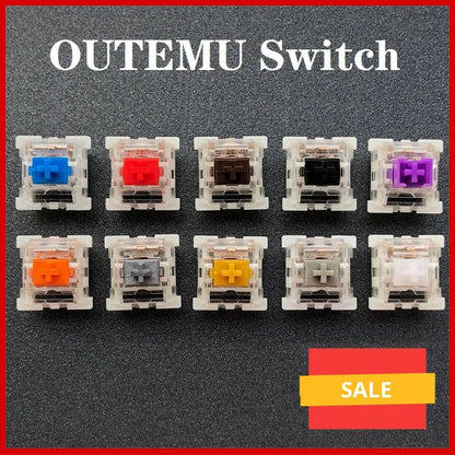 Outemu Switch Mekanisk tangentbordsomkopplare 3Pin Clicky Linjär Taktil Tysta Switchar RGB LED SMD Gaming kompatibel med MX Switch