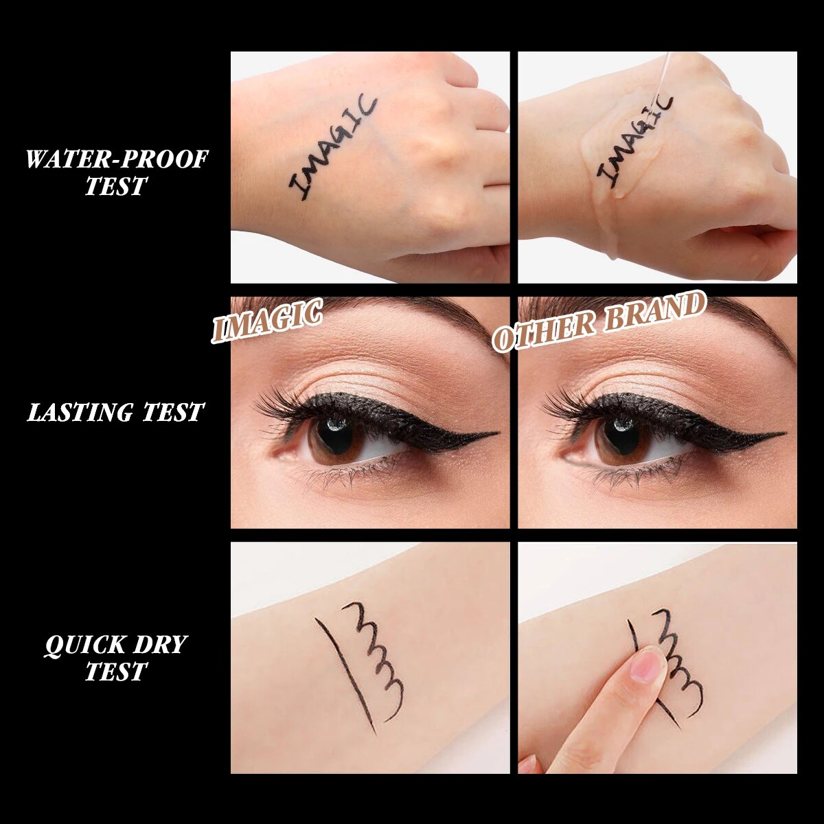 IMAGIC 1ST Pro Eyeliner Vattentät flytande eyeliner Natur Långvarig