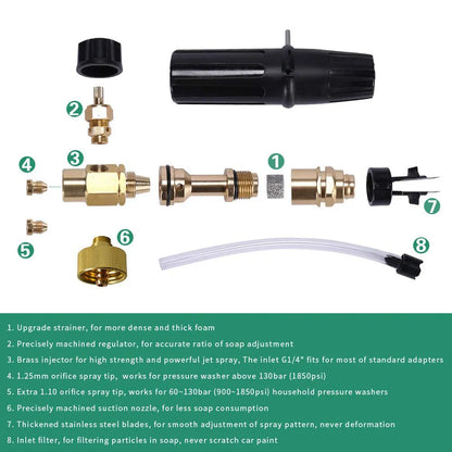 Högtryckstvålskummare Snow Foam Lance Foam Cannon Foam Gun Munstycke Car Clean Foam Wash skumgenerator för Karcher biltvättare