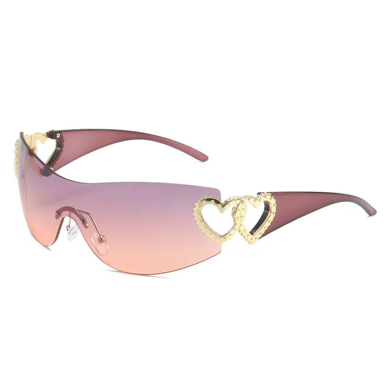 Lunettes de soleil de styliste pour femmes, tendance de luxe y2k, ombre rose, lunettes de soleil des années 2000