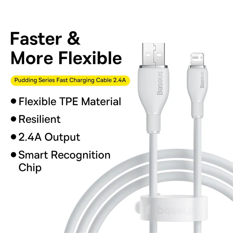 Baseus USB-kabel 2.4A för iPhone Laddningskabel USB till belysningssladd för iPhone 14 13 12 11 Pro Max Snabb dataladdningskabel