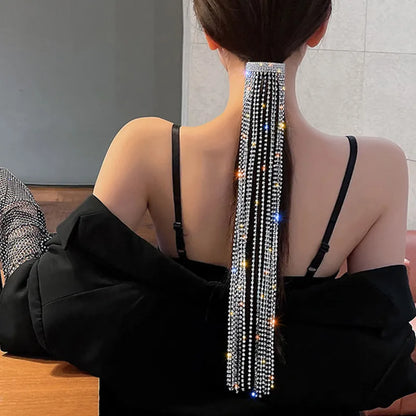 FYUAN – épingles à cheveux en strass brillant pour femmes, Bijoux longs pampilles en cristal, accessoires pour cheveux, Bijoux de Banquet de mariage