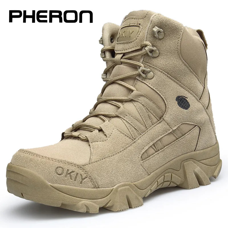 Men Tactical Boots Army Boots Mens Military Desert Waterproof Work Safety Shoes Climbing Hiking Shoes Ankle Men Outdoor Boots