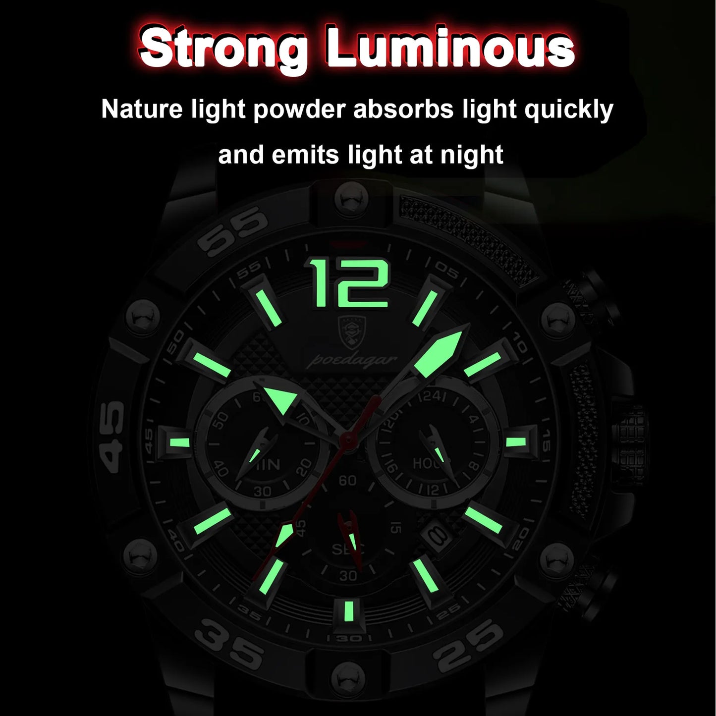 Casual Men Watch Luxury Waterproof Luminous Chronograph Date Man Wristwatch Military Quartz Men's Watches High Quality