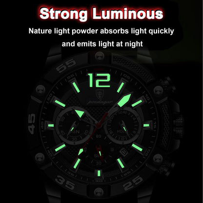 Casual Men Watch Luxury Waterproof Luminous Chronograph Date Man Wristwatch Military Quartz Men's Watches High Quality