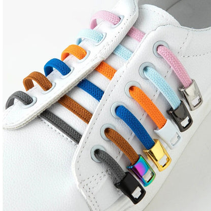 Cross Buckle Elastic Shoe Laces No Tie Shoelaces For Sneakers Flat Shoelace Kids Adult Elastic Laces One Size Fits All Shoes