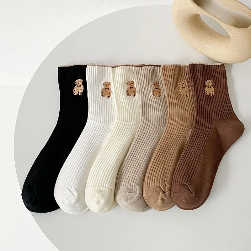 5 Pairs Pack Lot Women Socks Cartoon Bar Lovely Breathable Happy Funny Casual Cute Smile Kawaii  Boat Ankle Cotton Socks