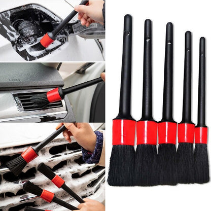 Jeu de brosses de voiture 1/5x, brosse de nettoyage des détails de voiture, sortie d'air intérieure, roues de tableau de bord, outils de brosses automobiles, accessoires de voiture