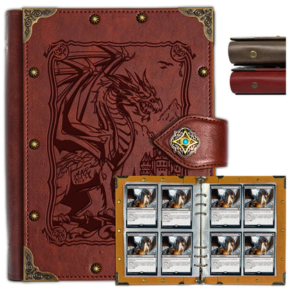 4 Pocket Card Binder for Pokemon - Stunning Dragon Elemental Design for 240 Cards. Great Sleeve Album/TCG Holder/Trading Gift