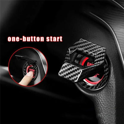 Car Engine Start Stop Switch Button Cover Decorative Auto Accessories Push Button Sticky Cover Car Interior Car-Styling