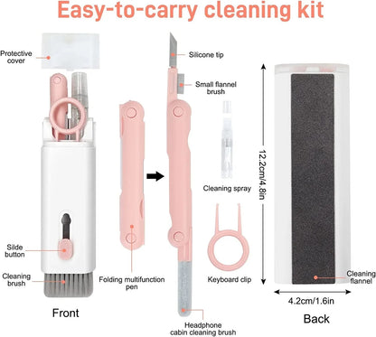 7 in 1 Cleaning Kit Computer Keyboard Cleaner Brush Earphones Cleaning Pen For AirPods iPhone Cleaning Tools Keycap Puller Set